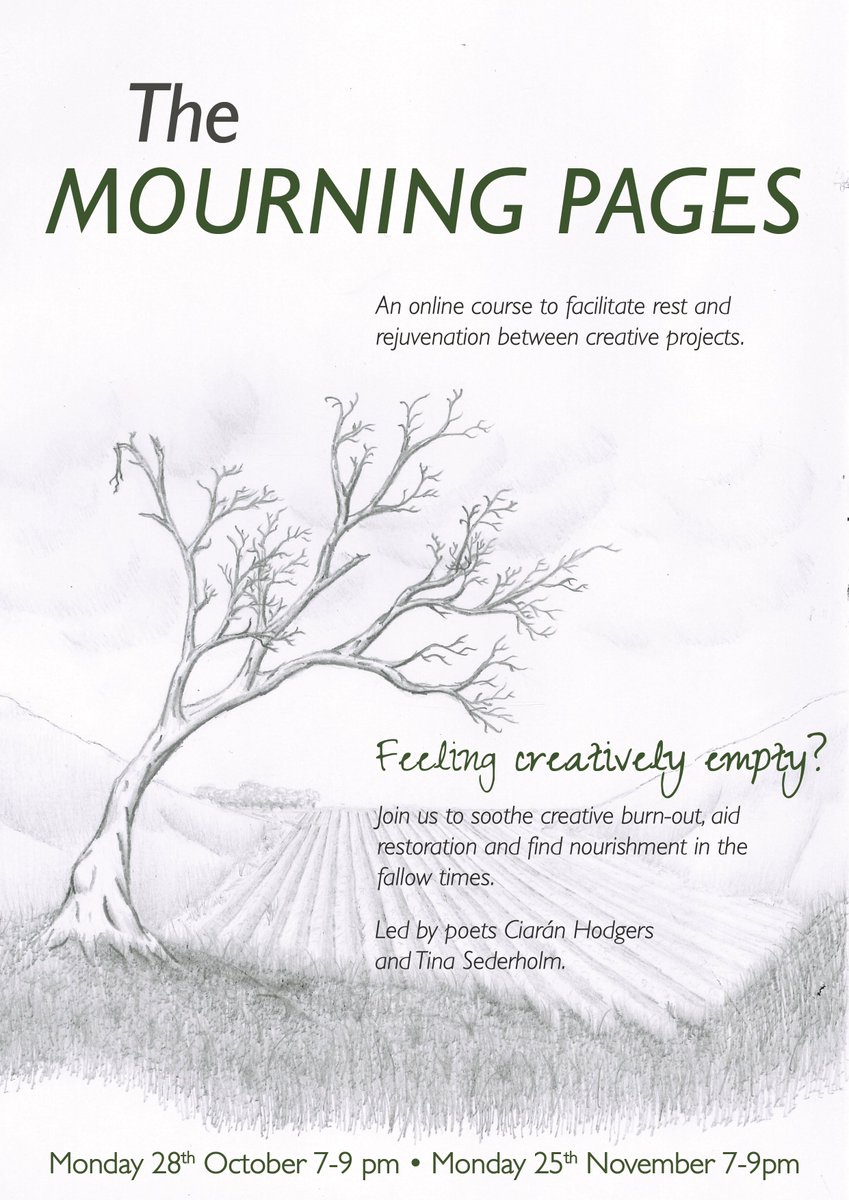 CiaranHodgers's tweet photo. Introducing The Mourning Pages, a creativity programme designed to help you ease into rest and restoration after completing a big creative project or if you’ve been feeling creatively blocked or burned out.  Join @tina_sederholm and I this winter.

https://t.co/X0Sy3KiPY3 https://t.co/Ir3UKKkEVB