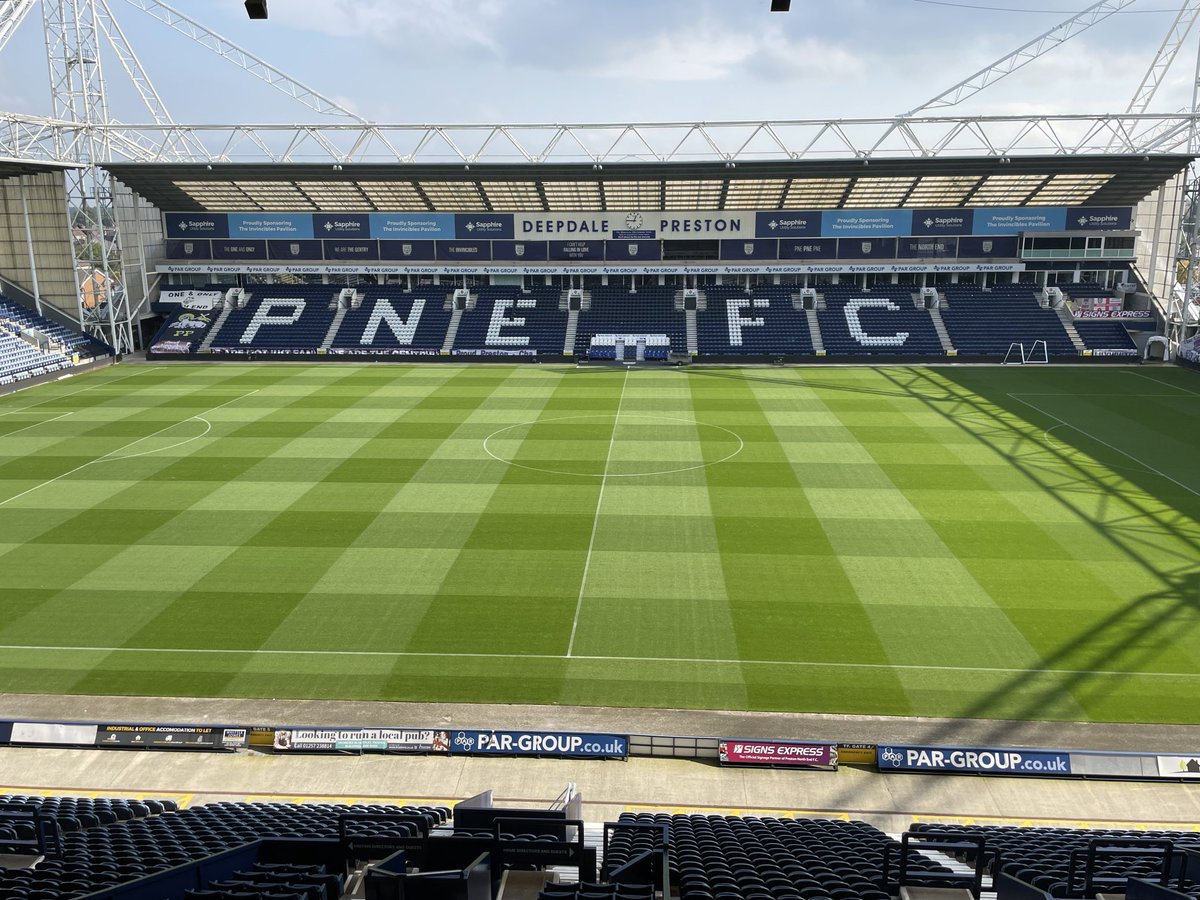The scene for Sundays battle, all ready but for the white lines and a couple more mows ⁦<a href="/PNEFansForum/">PNE Fans Forum</a>⁩ ⁦<a href="/PNELive/">Preston North End Live</a>⁩ ⁦<a href="/pneblog/">pnefc-online.co.uk</a>⁩ ⁦<a href="/tnbfanzine/">The Nose Bag fanzine (PNEFC)</a>⁩ ⁦