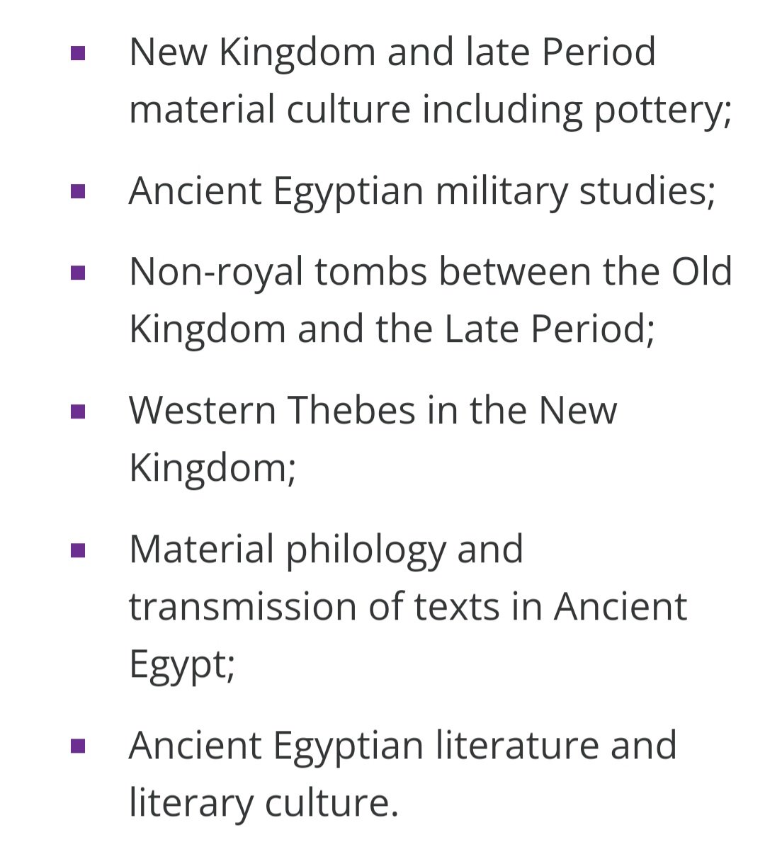 UoM Egyptology (@uomegyptology) on Twitter photo If you hold an MA degree or similar in Egyptology or a related discipline and would like to work towards your PhD with one of our Egyptology colleagues here <a href="/UoMSALC/">School of Arts, Languages and Culture</a> (<a href="/HuwTD/">𓏞𓏜 𓎛𓅱𓀀</a>, <a href="/kathyslinger/">Katherine Slinger</a> and <a href="/N_Nielsen4/">Dr Nicky Nielsen</a>) then please get in touch! Below are the research areas we cover 👇 If you hold an MA degree or similar in Egyptology or a related discipline and would like to work towards your PhD with one of our Egyptology colleagues here <a href="/UoMSALC/">School of Arts, Languages and Culture</a> (<a href="/HuwTD/">𓏞𓏜 𓎛𓅱𓀀</a>, <a href="/kathyslinger/">Katherine Slinger</a> and <a href="/N_Nielsen4/">Dr Nicky Nielsen</a>) then please get in touch! Below are the research areas we cover 👇