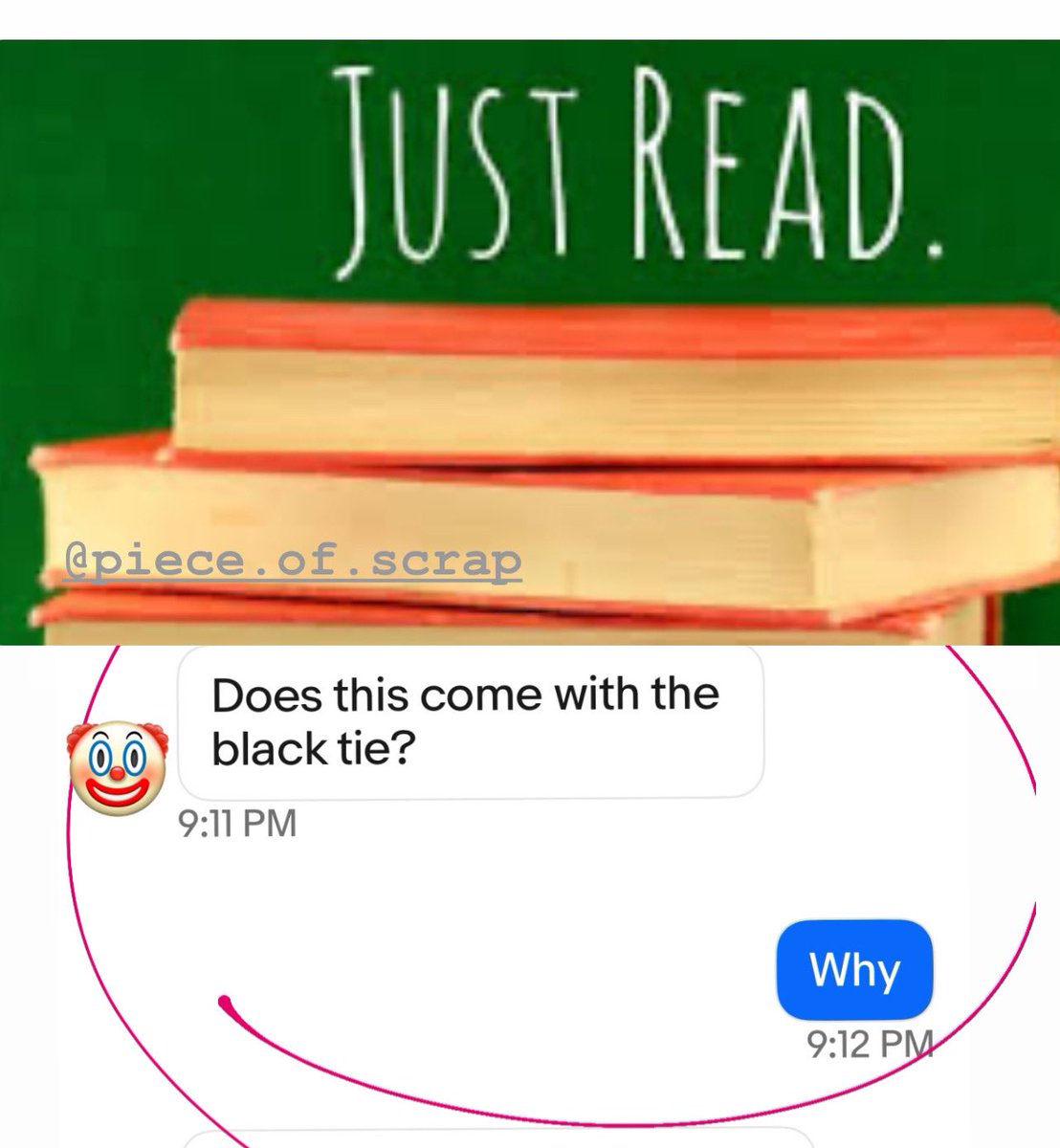 piece_of_scrap's tweet image. “Does this come with a black tie?” 

Use code GIVEME10 to save an additional 10% in my eBay store ebay.com/str/pieceofscr… 

#dumbquestions  #ebay @eBay #FridayFun