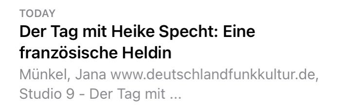 Heike Specht (@heikespecht) on Twitter photo Mit <a href="/jana_klaro/">Jana Münkel</a> konnte ich heute im Studio 9 u.a. über Gisèle Pelicot sprechen. Eine echte Heldin ❤️
podcasts.apple.com/ch/podcast/stu… Mit <a href="/jana_klaro/">Jana Münkel</a> konnte ich heute im Studio 9 u.a. über Gisèle Pelicot sprechen. Eine echte Heldin ❤️
podcasts.apple.com/ch/podcast/stu…