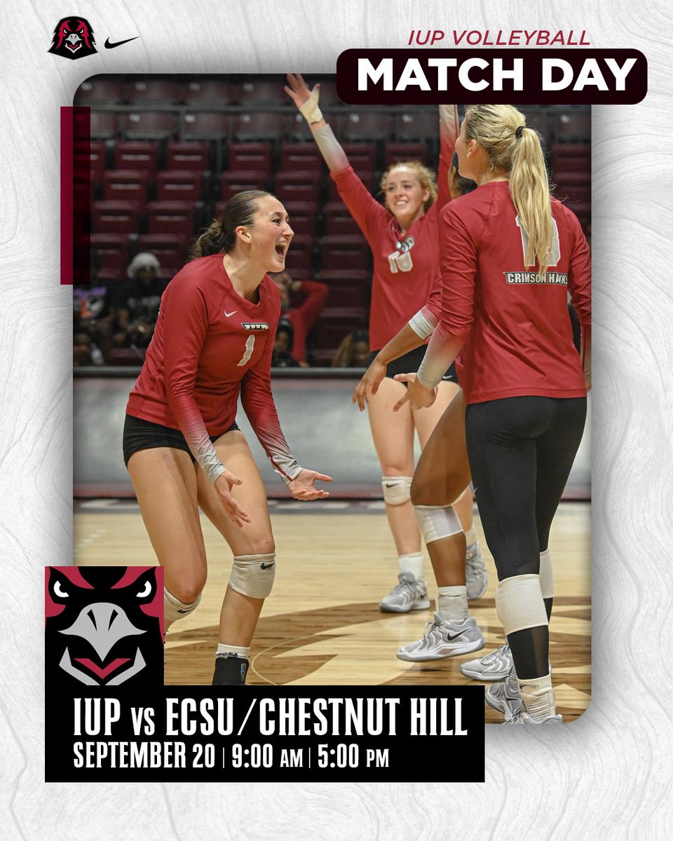 Another busy weekend of volleyball in Indiana! Starting off the 2024 Crimson Hawk Classic on Friday. 

🆚| Elizabeth City State (9 a.m.), Chestnut Hill (5 p.m.) 
🏟️| KCAC 
📹| psacsportsdigitalnetwork.com/iupathletics/
📊| statbroadcast.com/events/schedul…

#VolleyHawks x #TalonsUp
