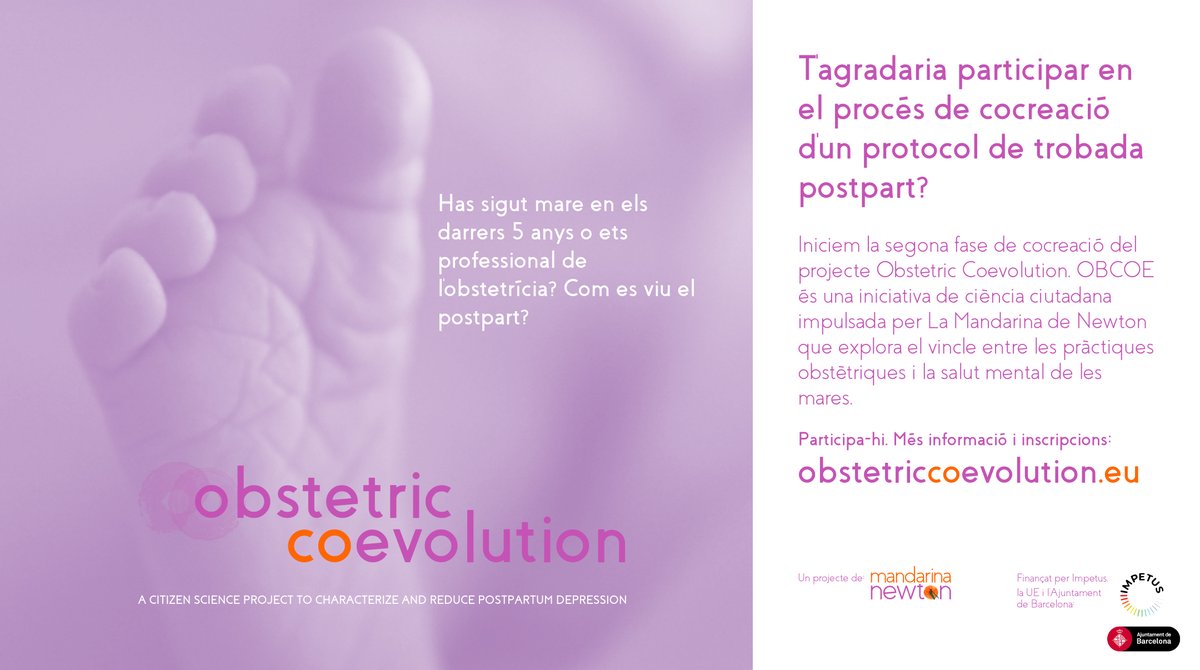 coevolutionLMDN's tweet photo. You can now #register for the co-creation #workshops this autumn. We will co-create a #postpartum meeting protocol!

✍️https://t.co/xo9CsQmV46

🗓️October 17 and November 21
📍Centre Cívic Serraparera (Cerdanyola del Vallès)
🕟4:30 p.m. to 6:30 p.m. https://t.co/S303PLrwei