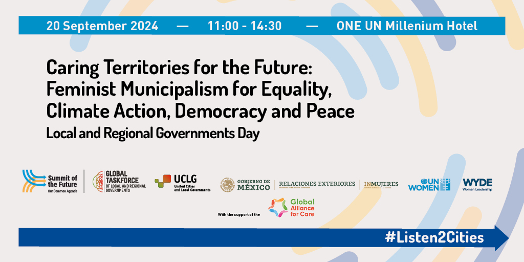 #RightToTheCity Global Platform (@right2citygp) on Twitter photo 🗓️20/09, 11:15h at #SOFT:
🟣Join us to explore #CaringTerritories & #FeministMunicipalism for Equality! Rethink the social contract & advance local #CaringSystems & #RightToTheCity
📍 ONE Millennium Hotel
🗣️With our <a href="/Lorena_Zarate_/">Lorena Zárate Soneyra 🌈</a>
🔗globalallianceforcare.org/en/news/news-e…
#SummitOfTheFuture 🗓️20/09, 11:15h at #SOFT:
🟣Join us to explore #CaringTerritories & #FeministMunicipalism for Equality! Rethink the social contract & advance local #CaringSystems & #RightToTheCity
📍 ONE Millennium Hotel
🗣️With our <a href="/Lorena_Zarate_/">Lorena Zárate Soneyra 🌈</a>
🔗globalallianceforcare.org/en/news/news-e…
#SummitOfTheFuture