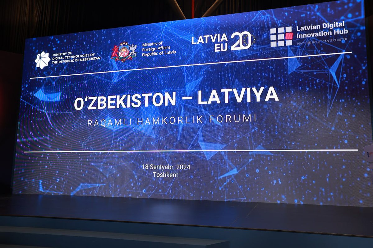 LVembUzbekistan's tweet photo. Productive week for 🇱🇻🇺🇿 cooperation in ICT! @gatisozols @VARAM_Latvija, @Neils_Kalnins @vasesinfo, Egons Lavendelis &amp; Artis Cicens @RTU_LV
participated in 🇱🇻🇺🇿Forum on Digital Connectivity, opened by Olimjon Umarov, First Deputy Minister of
@digital_uz_ https://t.co/b1QRu8RatH
