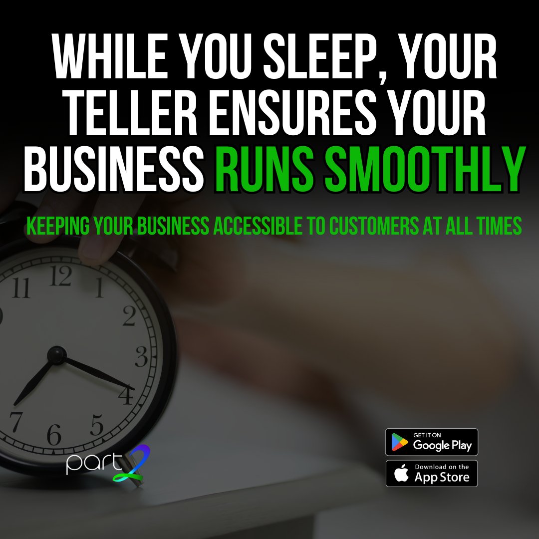 part2chat's tweet image. Even while you sleep, your Teller keeps your business running smoothly, ensuring it&apos;s always open for customers! 🌙💼

Download App Now -&amp;gt; part2ai.com

#Part2AI 
#24/7Support 
#SmartCollaboration 
#PersonalizedAssistance 
#SmartChats
#iphoneapp #iphone15 #iphone