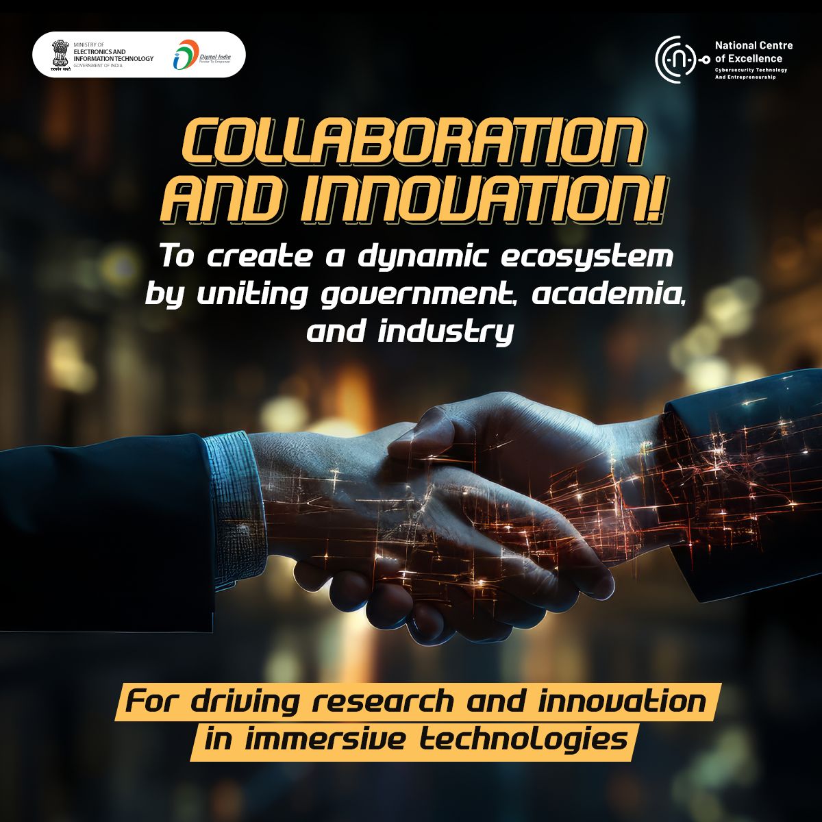 _DigitalIndia's tweet image. By fostering partnerships between the central and state governments, academia, and industry, the NCoE will create a dynamic ecosystem for research, development, and innovation in immersive technologies. This is where India&apos;s next-gen creators will thrive. #DigitalIndia #AVGCXR…