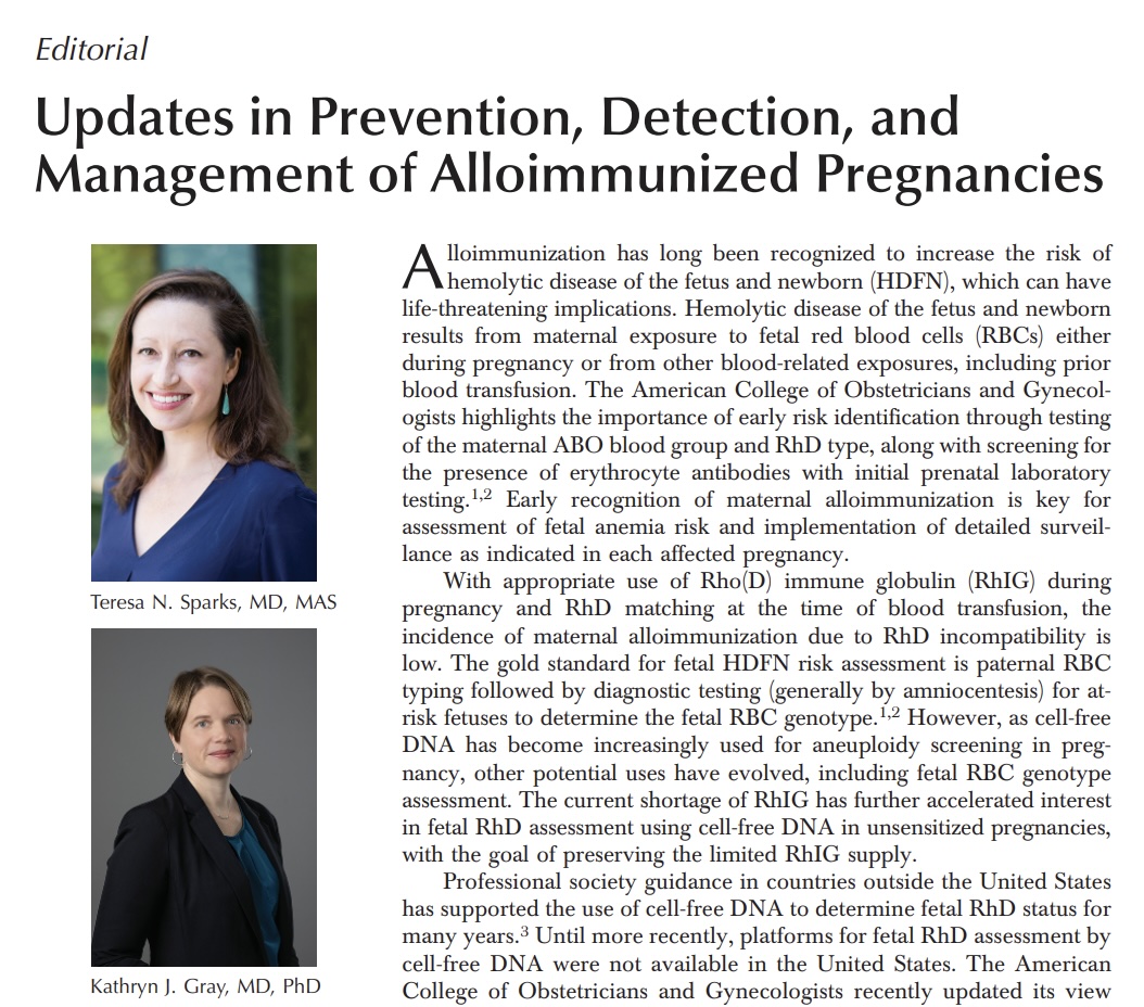 The Green Journal (@greenjrnl) on Twitter photo This month's issue includes several articles on alloimmunization, including this featured editorial by Drs. Sparks and Gray (<a href="/ob_kjg/">Katie Gray MD PhD</a>):
Updates in Prevention, Detection, and Management of Alloimmunized Pregnancies ow.ly/TTeL50TrF4w This month's issue includes several articles on alloimmunization, including this featured editorial by Drs. Sparks and Gray (<a href="/ob_kjg/">Katie Gray MD PhD</a>):
Updates in Prevention, Detection, and Management of Alloimmunized Pregnancies ow.ly/TTeL50TrF4w