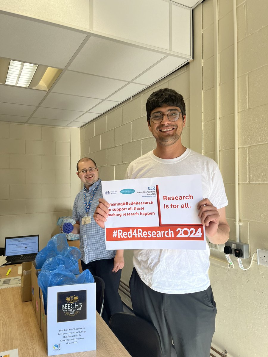 NIHR Lancashire CRF (@lancashirecrf) on Twitter photo Celebrating #Red4Research day today - Research is for all. Giving staff & visitors a “flavour”for research as part of the TASTE (Tasting A Soft centred Truffle Experience) study mock clinical trial. Tasty treats provided by <a href="/BeechsChocolate/">Beech's Chocolates</a> (thank you) Celebrating #Red4Research day today - Research is for all. Giving staff & visitors a “flavour”for research as part of the TASTE (Tasting A Soft centred Truffle Experience) study mock clinical trial. Tasty treats provided by <a href="/BeechsChocolate/">Beech's Chocolates</a> (thank you)