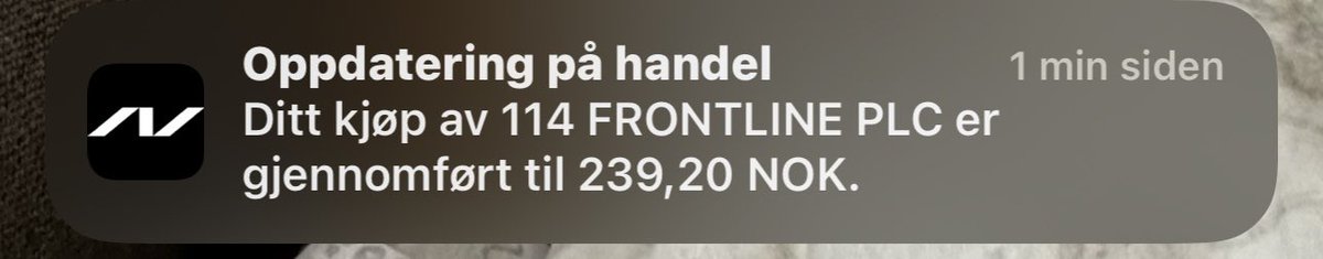 Fyller på med Frontline PLC etter SEB analyse som jeg synes skurrer, samt fyller på med litt odfjell drilling💵📈 #fintwit logger av børs og god helg😊