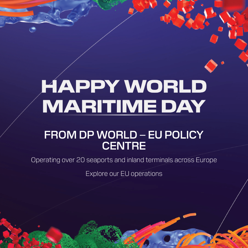 DPWorldEU's tweet photo. Today is #WorldMaritimeDay.

We join @IMOHQ, @EU_MARE &amp; @Feport_EU in celebrating Navigating the Future: Safety First!

With over 20 seaports and inland terminals across Europe, we are proud to support the @EU_Commission in protecting our seas.

#OurWorldOurFuture