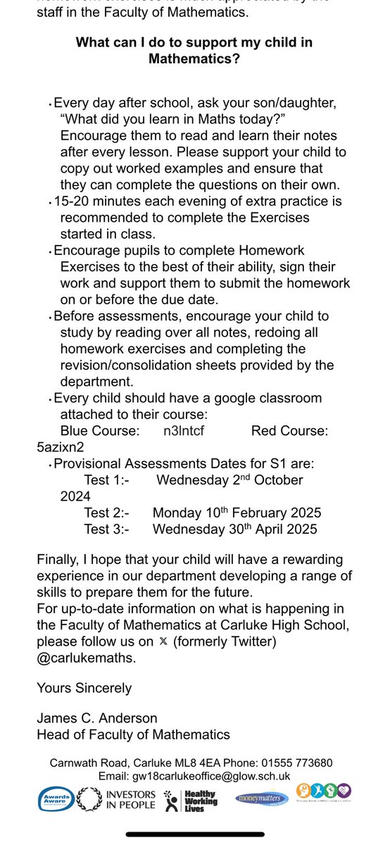 🌟Calling all S1 parents and carers 🌟

S1 will air their first assessment on Wednesday the 2nd of October. 

Revision materials will be provided in class and on Google Classroom.
