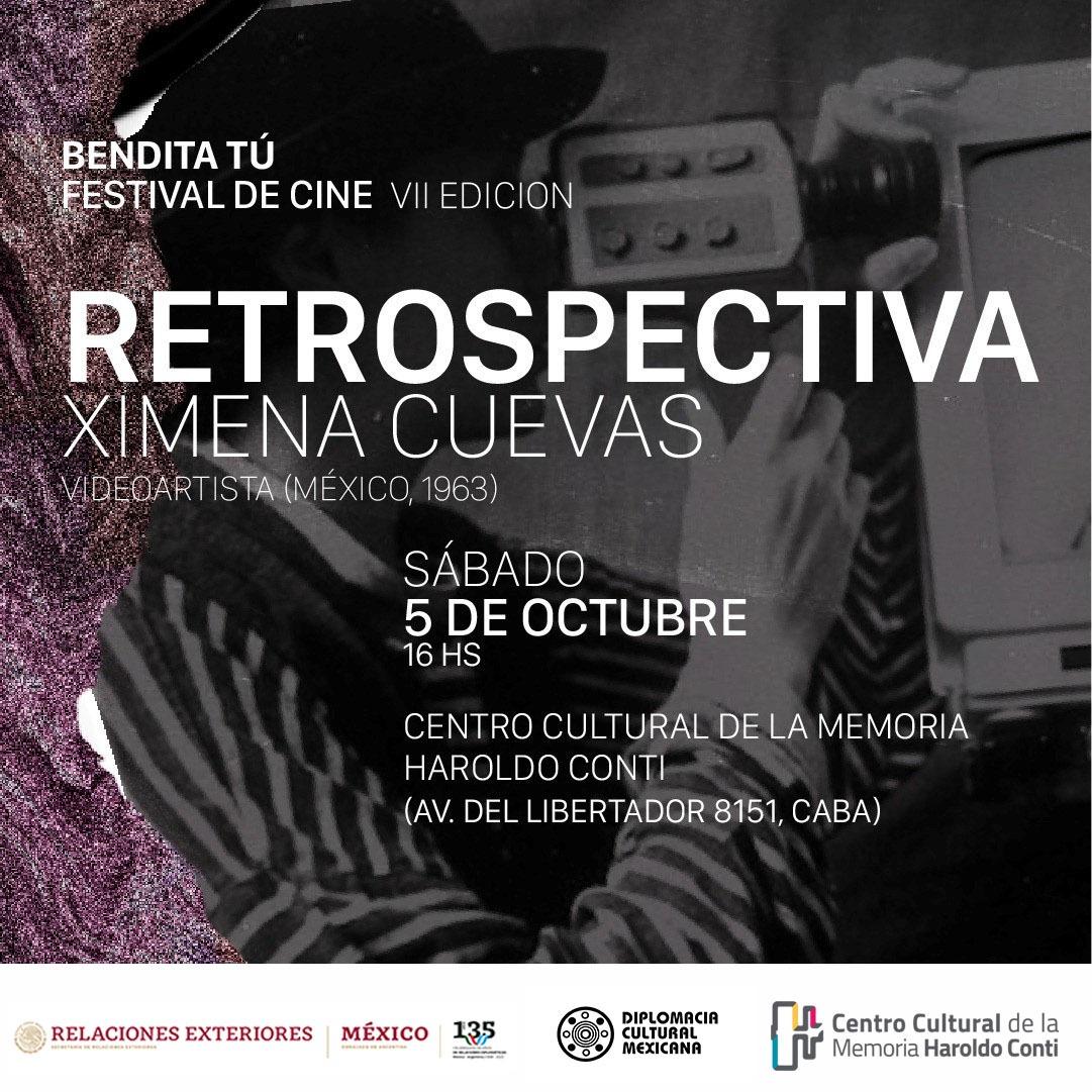 📢¡Asiste!
📽Retrospectiva de la videoartista mexicana Ximena Cuevas, en el marco del festival de cine Bendita Tú
🗓️05/10, 16:00 horas
📌Centro Cultural de la Memoria Haroldo Conti - Av. del Libertador 8151, Núñez, CABA
🎟Acceso libre, previo registro en cooperacionarg@sre.gob.mx