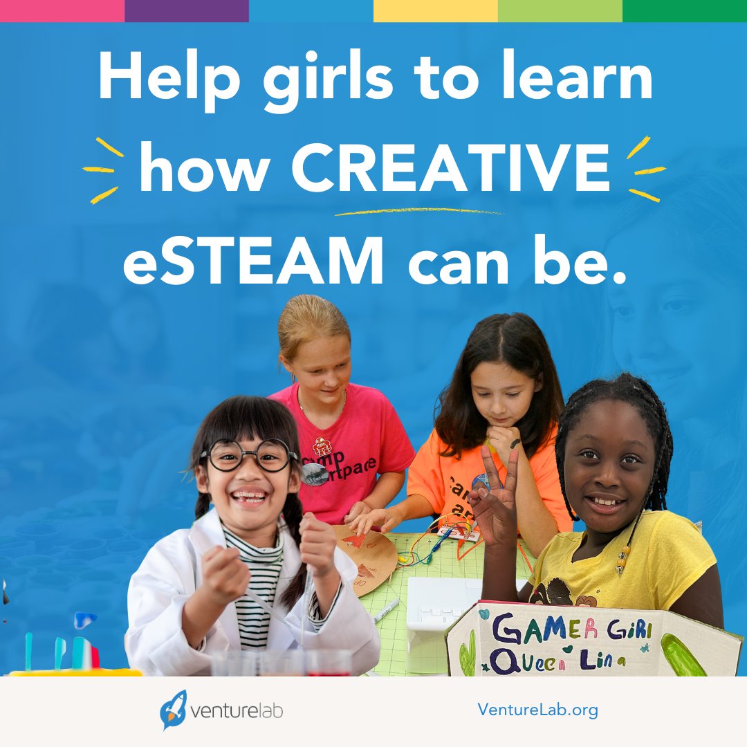 OurVentureLab's tweet image. Help girls discover the creativity in eSTEAM! 👩‍🔬🎨 Read how we can inspire young minds to explore entrepreneurship and STEAM in new, creative ways. Check out the blog: rfr.bz/tngfclu #GirlsInSTEM #eSTEAM #CreativityInScience #VentureLab #STEAMLearning #InspireYoungMinds