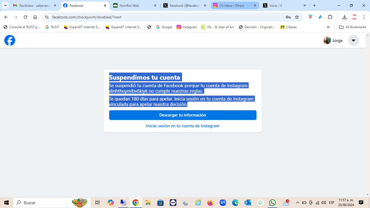 JASH19900's tweet photo. Se suspendió tu cuenta de Facebook porque tu cuenta de Instagram dinhthuymibv6kiyk no cumple nuestras reglas.
Te quedan 180 días para apelar. Inicia sesión en tu cuenta de Instagram vinculada para apelar nuestra decisión.
Injustica sera demandar mis cosas se recuperan @facebook https://t.co/4Wm1inMbIY