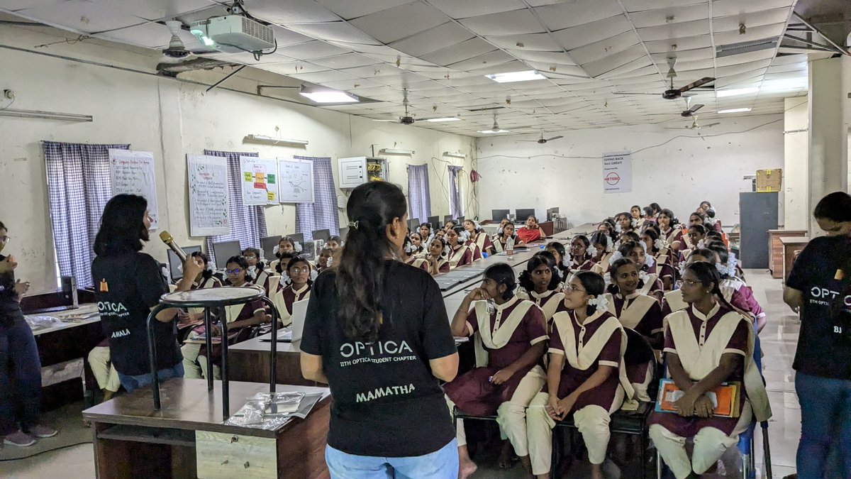 OpticaChap43730's tweet photo. Excited to share some amazing moments from our school outreach at TS SOCIAL WELFARE RESIDENTAL SCHOOL/JR COLLEGE (GIRLS) ISHNAPUR (V) PATANCHERU(M) SANGAREDDY, organized by the Optica Student Chapter, IIT Hyderabad, on 18-09-2024. Inspiring young minds with the wonders of optics. https://t.co/a6MqKhfN2K