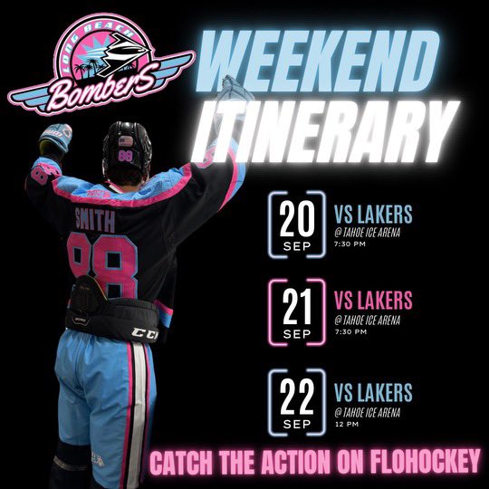 What’s up Bomb Squad✈️💥💣

Follow us on our first road trip of the season through @flohockey. We head up to South Lake Tahoe in a 3 game face off against @laketahoelakers. Puck drops tonight at 7:30pm. 

#bombsquad
