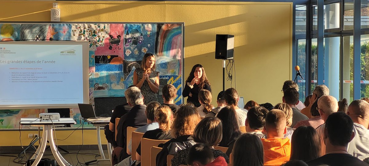 1 er tps fort du parcours avenir des élèves de 3 eme avec cette rencontre avec les familles. Un moment privilégié pour évoquer les enjeux et les étapes du processus d’orientation. Merci aux familles venues nombreuses et aux équipes pour leur présence. 
<a href="/Fmarchand_27/">Frédéric Marchand</a>  <a href="/guigasnier/">Guillaume Gasnier</a>