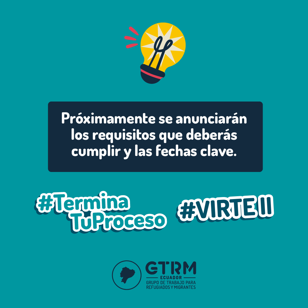 ACNUREcuador's tweet photo. El Gobierno ecuatoriano realizará un proceso de regularización para personas venezolanas que no obtuvieron su visa en el proceso anterior, pero cuentan con su certificado de permanencia migratoria caducado. Conoce más. #TerminaTuProceso #VIRTEII 

https://t.co/Mhoo0JfZyc https://t.co/rOe3QIlIt2