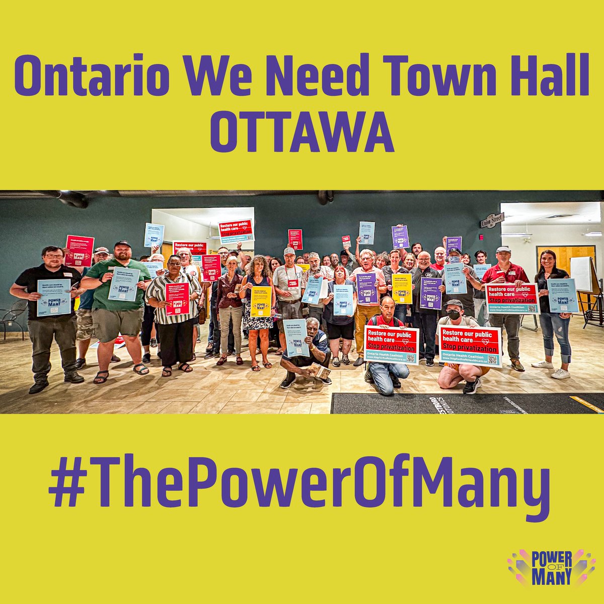 OFLabour's tweet photo. Another full house at our #OntarioWeNeed Town Hall in Ottawa! Together, we brainstormed actions for the Ottawa community to organize with their neighbours and strengthen #ThePowerOfMany.
#OnLab #OnPoli @OttawaLabour https://t.co/cwUIDtjnkw