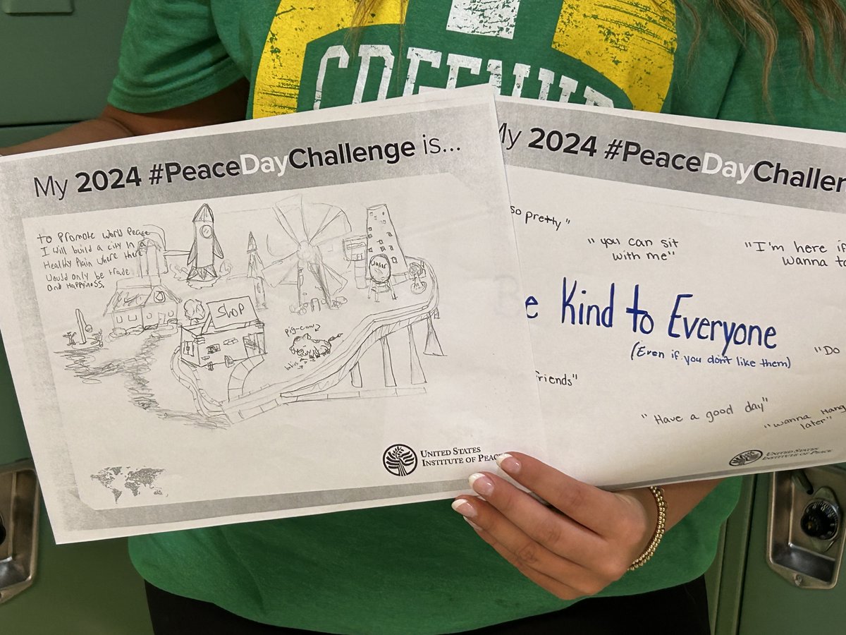 #PeaceDayChallenge <a href="/buildingpeace/">USIP Public Education</a> #InternationalDayOfPeace <a href="/GCHSMusketeers/">Greenup County High School</a>