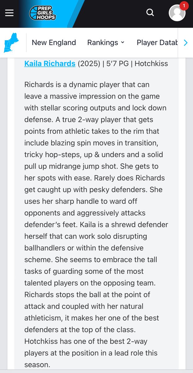 Kaila Richards (@iamkaila_5) on Twitter photo Thanks <a href="/PGHNewEngland/">Prep Girls Hoops New England</a>
I had a great summer and enjoyed playing with my girls <a href="/TeamNEHoops/">Team Northeast</a>
I am looking forward to chasing the chip this winter with <a href="/hotchkissgbb/">Hotchkiss GBB</a>
Getting work in everyday!
More work to do!
#ownyourdestiny Thanks <a href="/PGHNewEngland/">Prep Girls Hoops New England</a>
I had a great summer and enjoyed playing with my girls <a href="/TeamNEHoops/">Team Northeast</a>
I am looking forward to chasing the chip this winter with <a href="/hotchkissgbb/">Hotchkiss GBB</a>
Getting work in everyday!
More work to do!
#ownyourdestiny