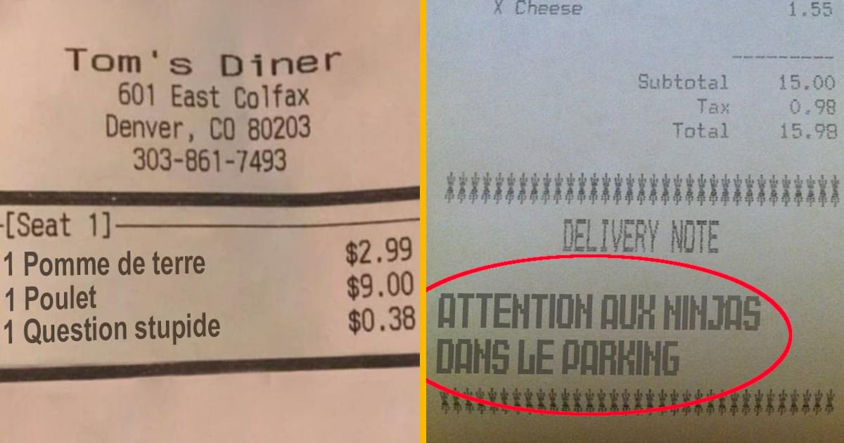 DBLDoff's tweet photo. Top 18 des trucs les plus drôles trouvés sur des tickets de caisse https://t.co/7qD1kvU4yL https://t.co/hEkInA9XTA