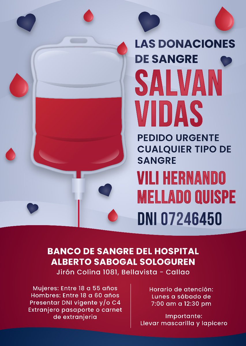 miguelm1504's tweet photo. Disculpen que sea molesto con el tema el domingo operan a mi papá de la próstata pidieron 14 unidades con mucho esfuerzo se consiguieron 10 entre amigos y familia, no se que más hacer para completar los faltantes su apoyo y RT por favor https://t.co/yjBkuFKeQZ