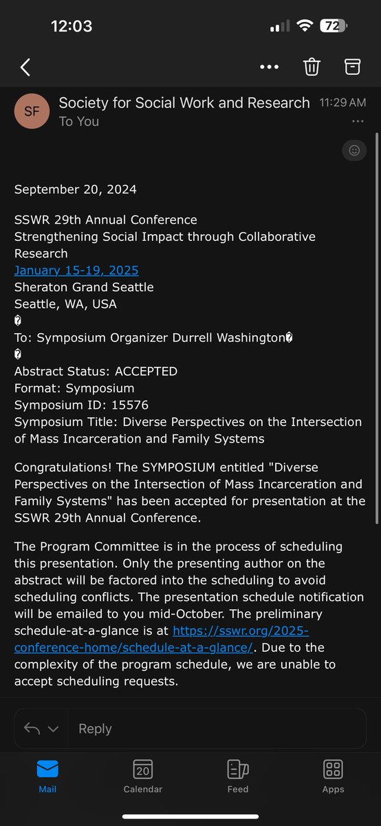 5 years applying 5 years presenting see yall in Seattle at SSWR