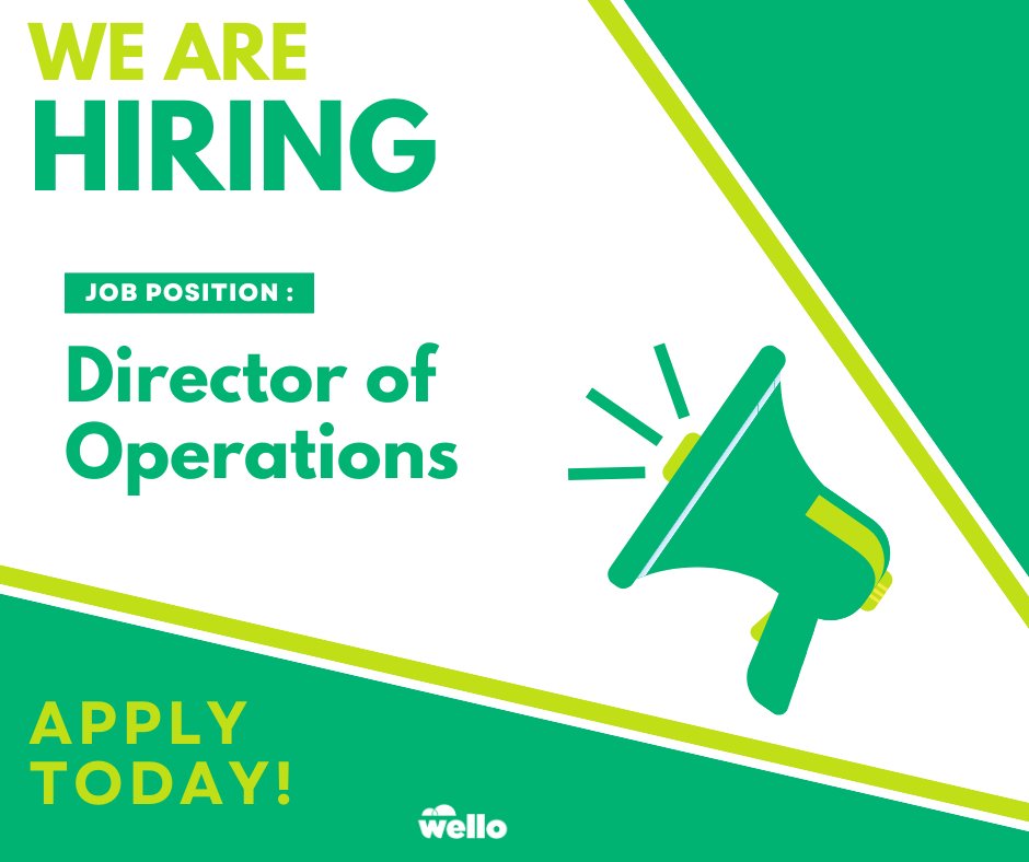 Are you the next member of the Wello team? Applications for our Director of Operations role are being reviewed on a rolling basis with preference given to applications received prior to September 30, 2024.

Click here to learn more and how to apply - wello.org/director-of-op…