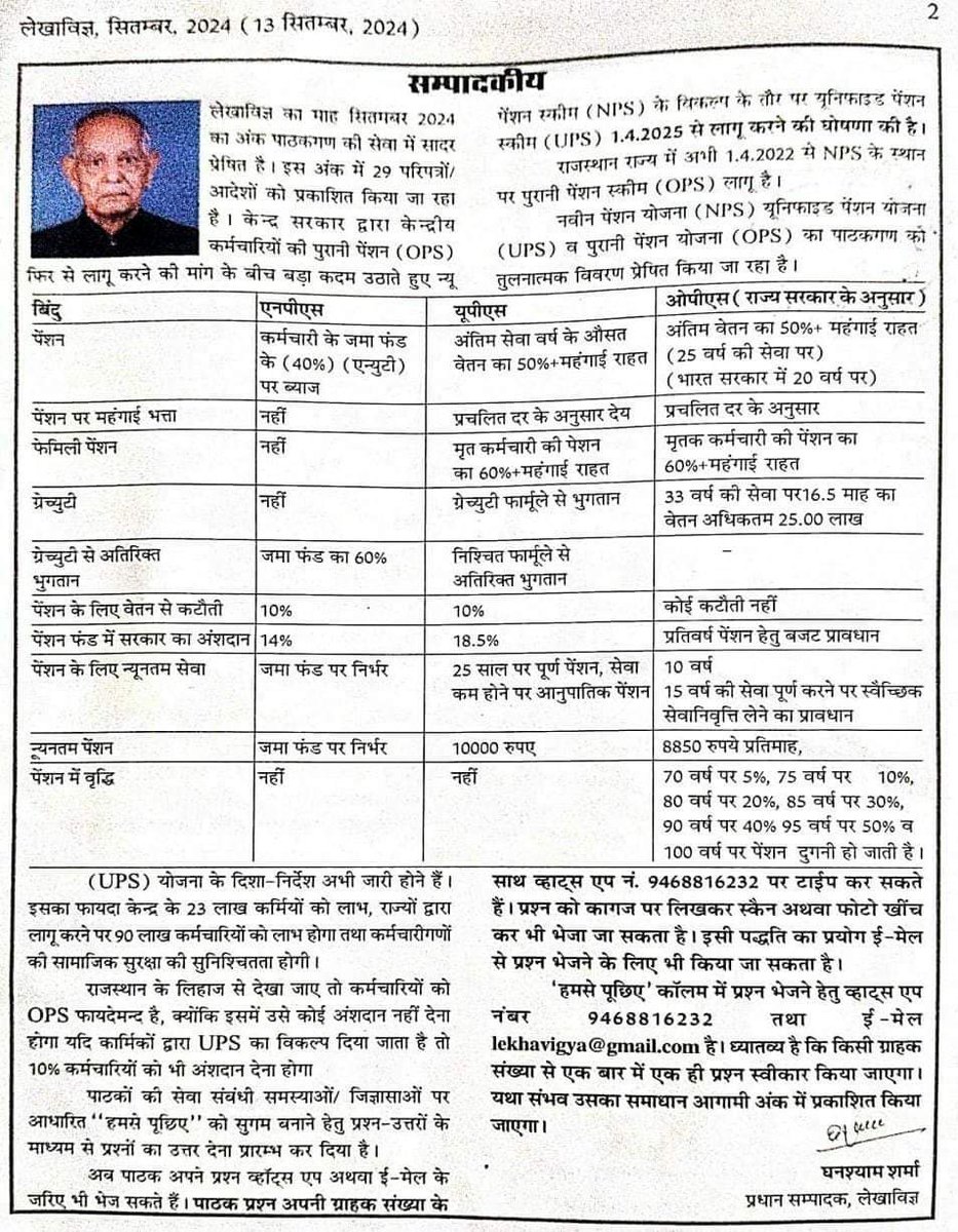 कृपया ध्यान दें .....NPS-UPS एवं  OPS पर लेखाविज्ञ में प्रकाशित... *प्रधान संपादकीय तुलनात्मक विचारणीय आलेख ....*