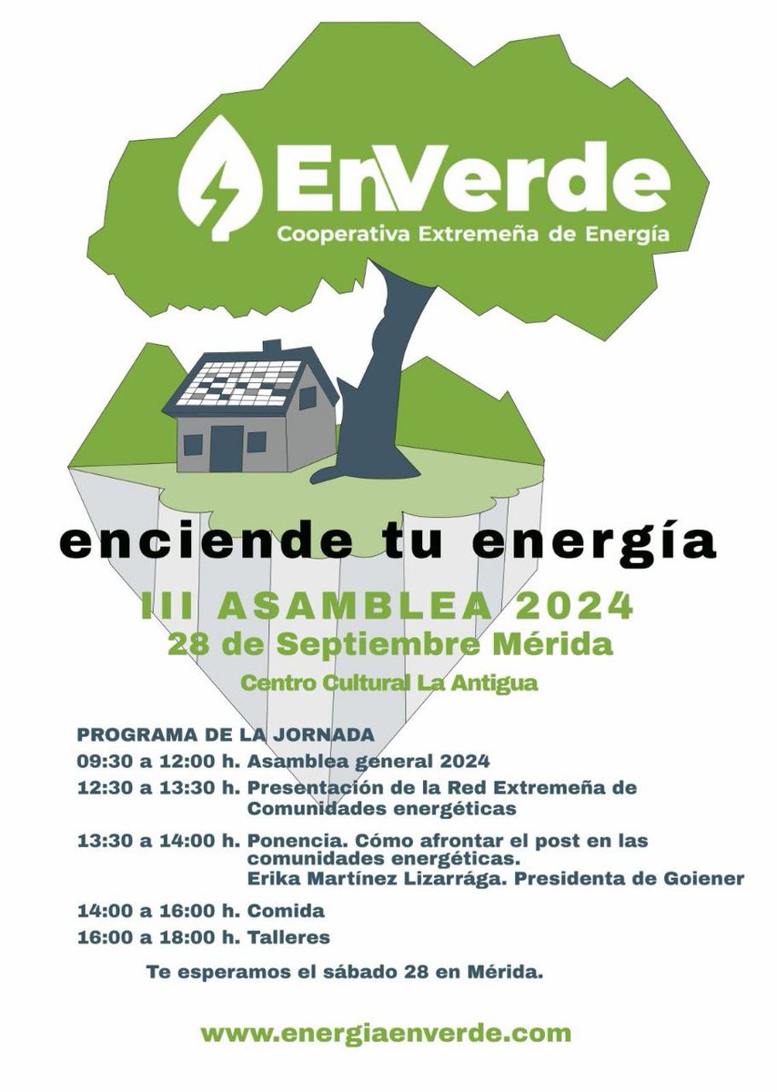 ¡Enciende tu energía! ⚡️🌿

📅  Sábado, 28 de septiembre
⏰  A partir de las 09:30
📍  Centro Cultural La Antigua

#EnVerde