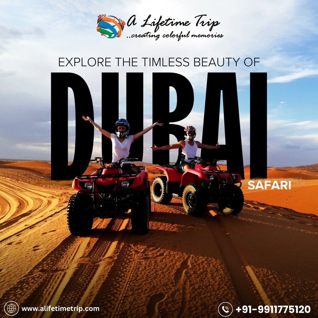 Alifetimetrip's tweet image. Embark on an unforgettable adventure with the Dubai Desert Safari 🏜️🐫
Feel the thrill of dune bashing, ride camels across the golden sands, and experience the magic of a desert sunset. 🌅🧡
#DubaiSafari #ALifetimeTrip #DesertAdventure #ArabianNights #alttrips