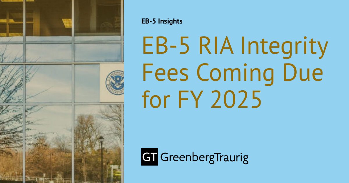 EmpireStateEB5's tweet photo. EB-5 RIA Integrity Fees Coming Due for FY 2025 https://t.co/cl9N1mWzmi https://t.co/7Rb57zY0rr