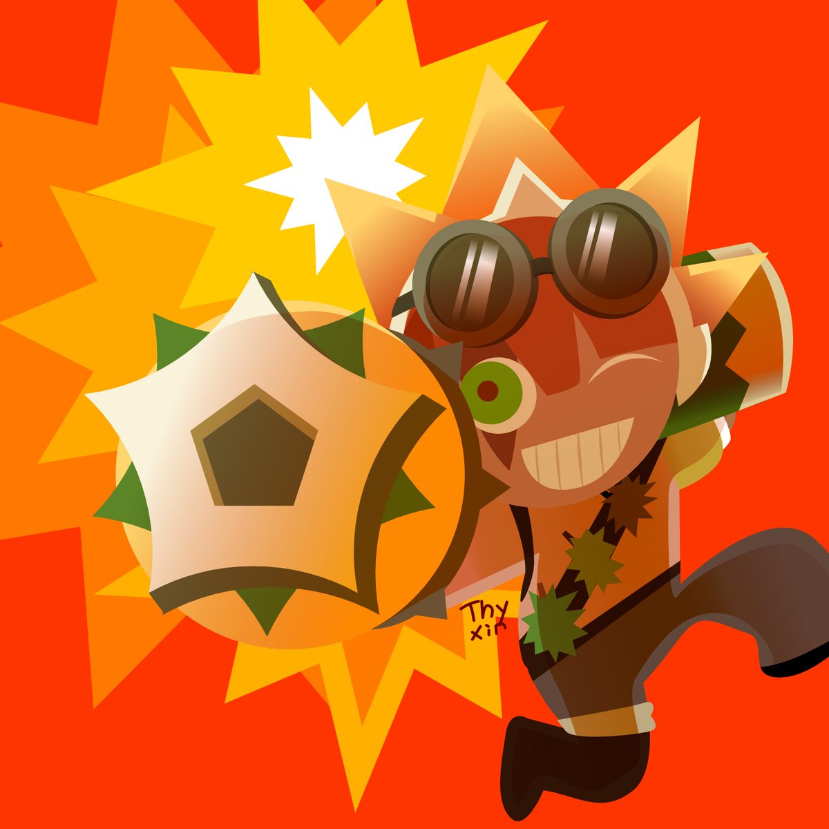 thy_xin's tweet photo. DURIAN BOMBS, AWAY!

#spikeduriancookie #cookierun #towerofadventures #digitalart #digitalillustration #affinitydesigner https://t.co/Gx3QLqvYwp