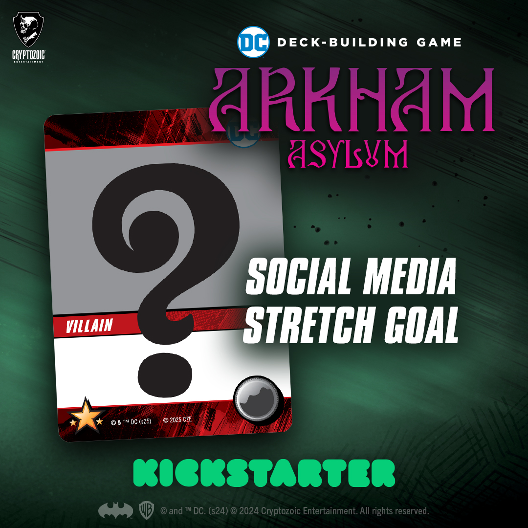 Who is the newest Villain ready to join DC Deck-Building Game: Arkham Asylum? Help unravel this mystery by reposting this post. Read about this stretch goal in today’s Kickstarter update!

bit.ly/DC-AA