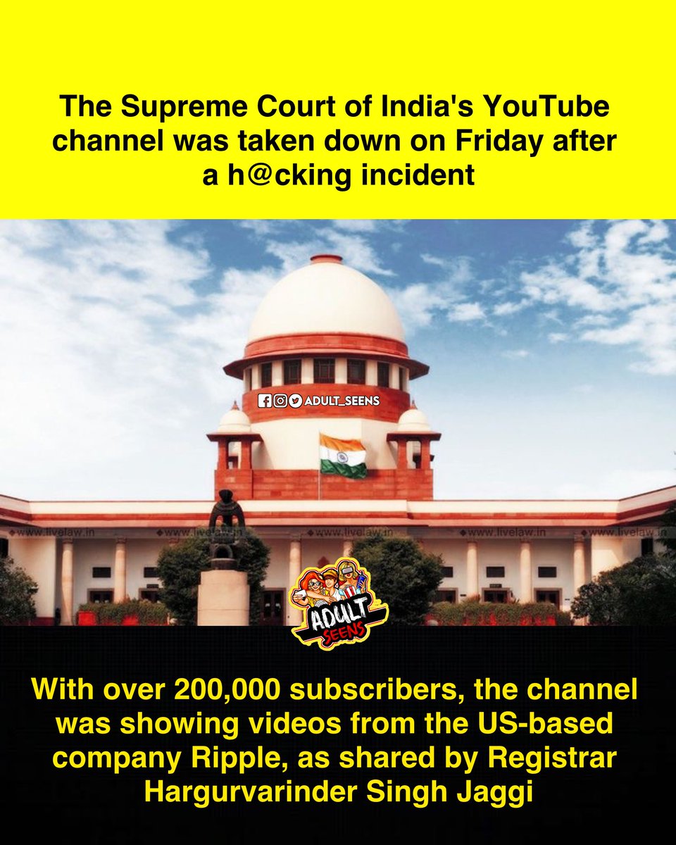 adult_seens's tweet image. &quot;Supreme Court&apos;s YouTube channel: Hacked and gone! 😱 #SupremeCourt #YouTube #TechTrouble #Oops&quot;