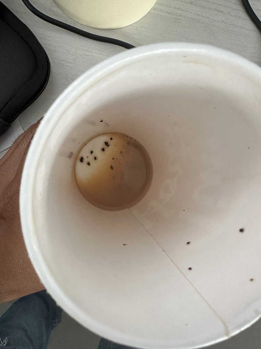 Brandon_MLR's tweet photo. It is not cool when you are drinking your coffee and then find out some small pieces of coffee beans because of a bad filtration of your machine or bad procedures, @TimHortons  @TimHortonsMX 
Actually it is really disgusting the sense of having some wet coffee beans just ground https://t.co/jZxFwqoIGA