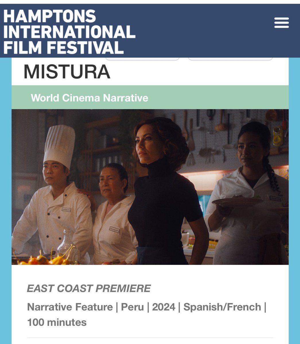 East Coast Premiere of MISTURA, by Ricardo de Montreuil, with an amazing cast led by Bárbara Mori, will be at the unbelievable Hamptons Int’l Film Festival this October 12th &amp; 13th. Get your tickets! <a href="/Delamori/">Barbara Mori</a> <a href="/Pudyballum/">Pudy Ballumbrosio</a> <a href="/oliverdog/">Christian Meier</a> <a href="/iorlic/">Ivan Orlic</a> @mr_demontreuil filmguide.hamptonsfilmfest.org/events/mistura/