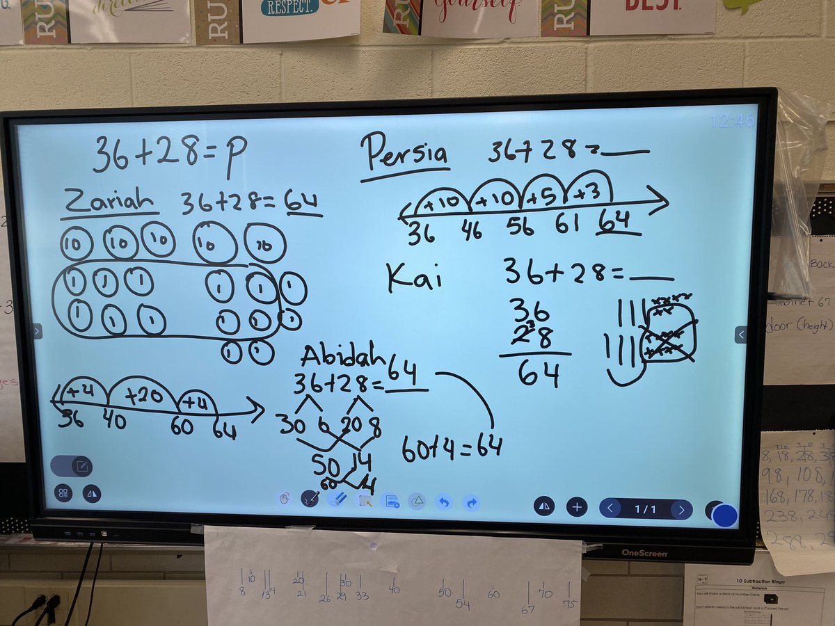 Seeing some amazing strategies this week in Ms. Stigdon’s class! <a href="/BCPSMATH/">TEAMBCPS Math</a> <a href="/JohnnycakeElem/">JohnnycakeElem</a>