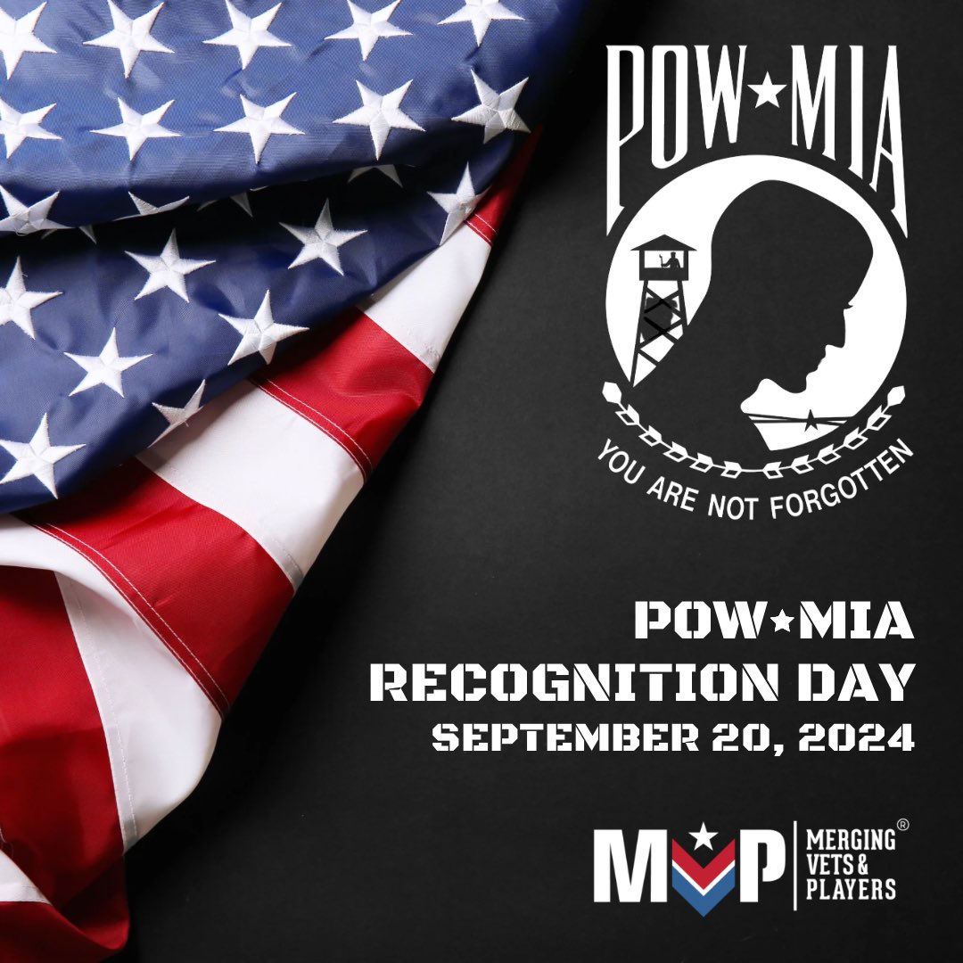 VetsandPlayers's tweet photo. On National POW/MIA Recognition Day, we honor the brave men and women taken as prisoners of war, as well as those still missing. Today, let us remember their courage and commitment, ensuring their legacy endures in our hearts and minds.
πΊπΈ β€οΈ
#POWMIADay #NeverForgotten #MVP https://t.co/WGw4sX1AWX