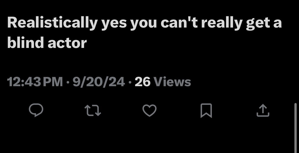 I’m sick

You CAN cast disabled actors

We are right here

We are not “extra work”
We are actors too