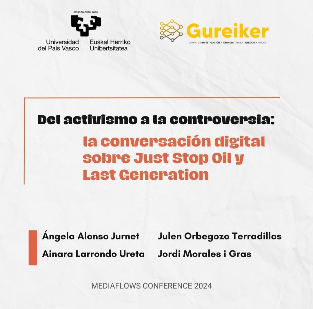 Gureikertaldea's tweet photo. ¡Nos despedimos del Congreso #Mediaflows2024! En esta ocasión, hemos participado con un estudio sobre la #conversacióndigital en #redessociales sobre #activismos medioambientales🌍✊🏻👀 ¡Muchas gracias a la organización de parte de @Gureikertaldea, nos vemos pronto!😁 https://t.co/et21LTxmZS
