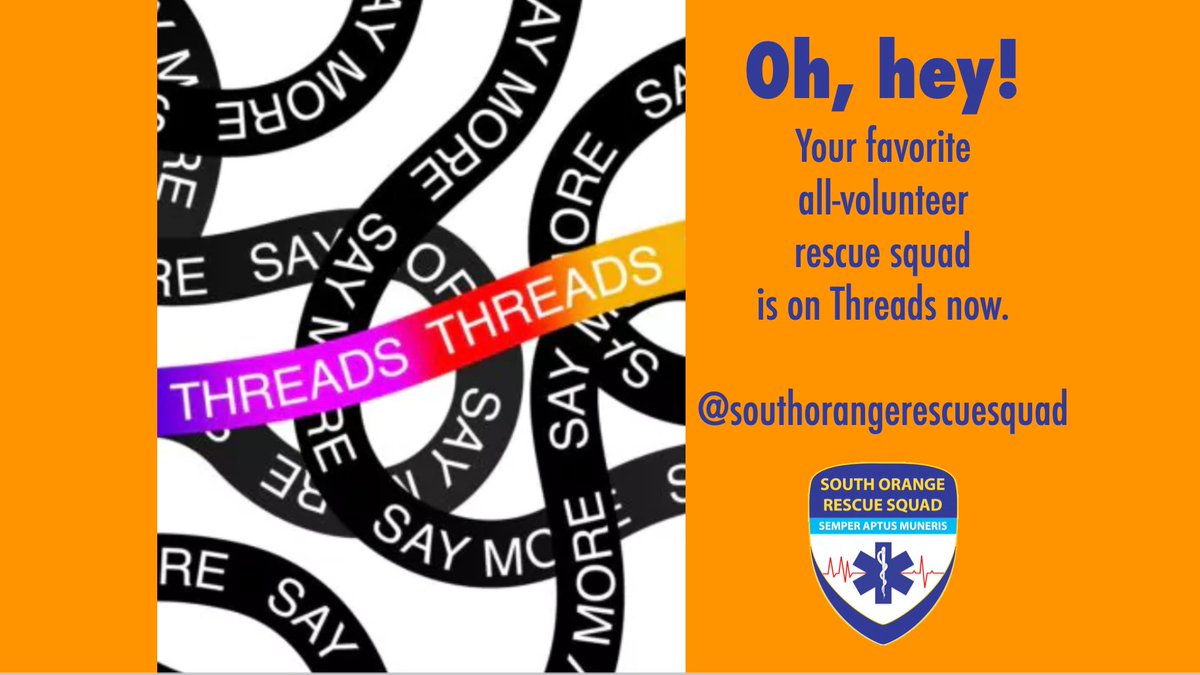 SouthOrangeResq's tweet image. Come see us on Threads, y'all, for more health and safety content from your favorite local volunteer rescue squad! threads.net/@southorangere… #ocnc #ems #technicalrescue #cpr