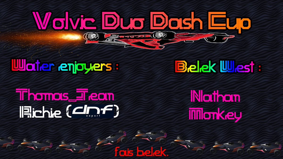 🔥Belek racing will officially be represented for the first time ever tomorrow in the Volvic Duo Dash by <a href="/BIGCLANgg/">BIG</a> !

Our players <a href="/Monkey_Tm3/">Monkey</a> and <a href="/Nathanensah/">Nathan</a> will team up together and <a href="/Thomas_Jean_/">Thomas Jean</a> will be joined by the DNF legend <a href="/Richie1308_TM/">Richie</a> 🔥