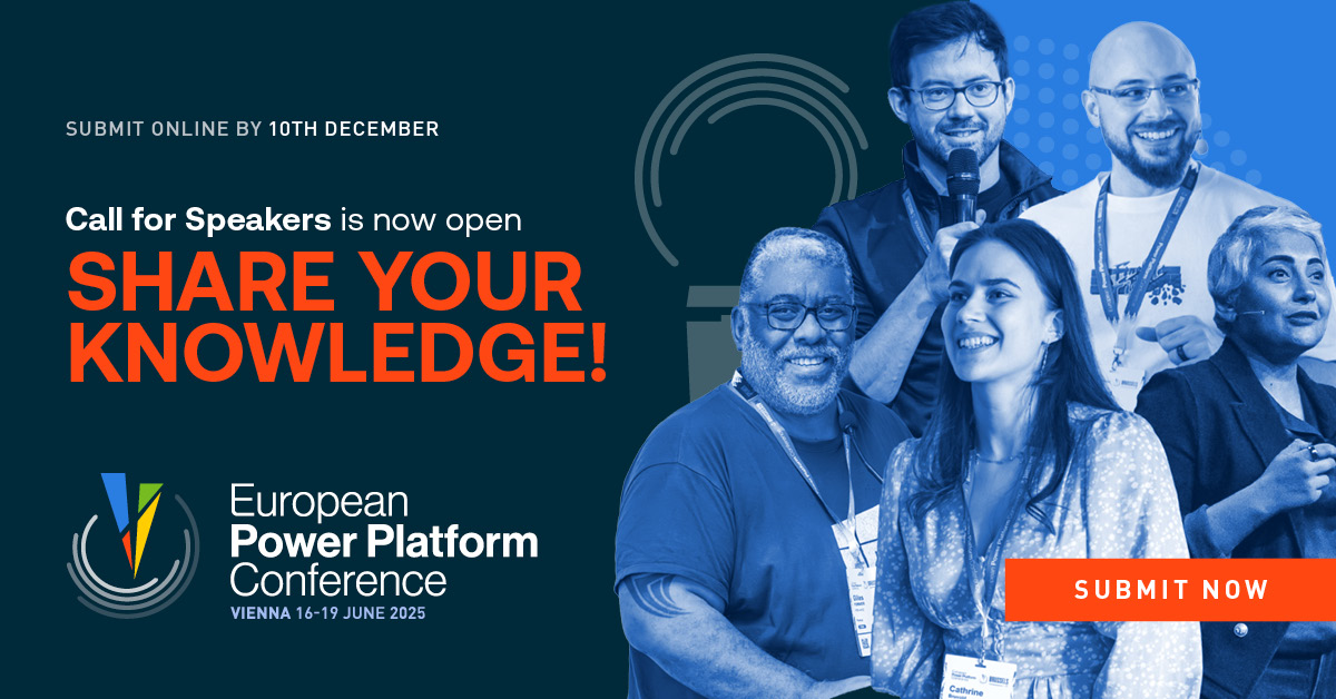 📢 #EPPC25 Call for Speakers is open!
📍Vienna 
🗓️ 16-19 June 2025
We are seeking #PowerPlatform expertise on #PowerBI, #Copilot, #PowerAutomate, #CopilotStudio, #PowerPages and more! Submit to speak today ➡️ sessionize.com/european-power…
