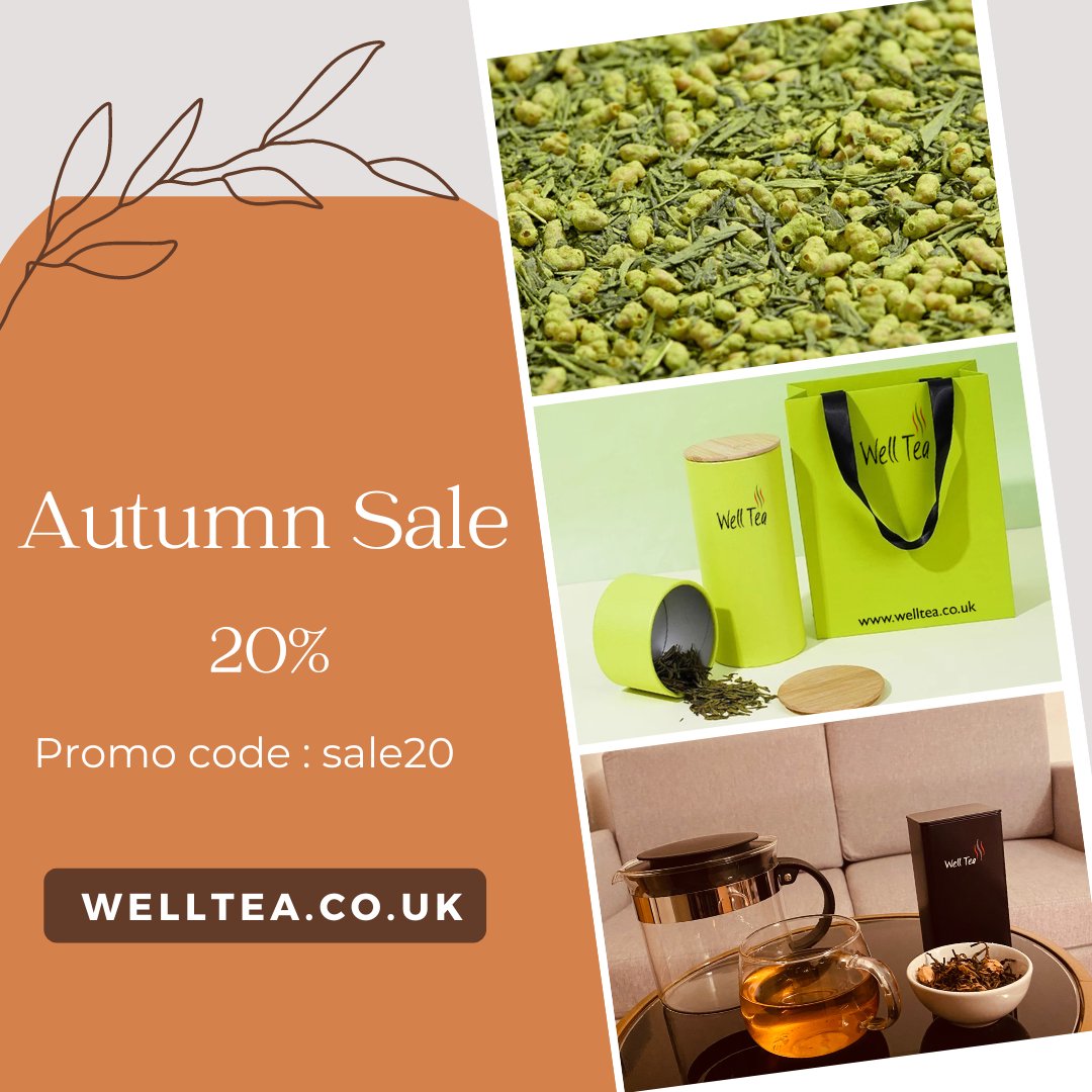 🌿Enjoy 20% OFF in our Autumn sale🌿

Sip, Relax, and Save! For a limited time, enjoy 20% off on all teas, including loose leaf, tea bags, blooming teas, and gift sets, tea caddy gift sets, and accessories! 🍵✨

👉 Shop now and steep yourself in savings: welltea.co.uk