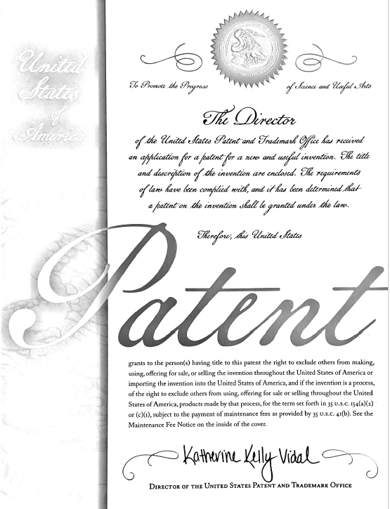 VCheck_24's tweet photo. Our team is thrilled to announce that we've been awarded our patent! Here's a page from the booklet of certification that the United States Patent and Trademark Office sent us! #ElectronicMonitoring #Probation #DrugCourt #BailBonds #ReEntry #TreatmentCourt #SpecialtyCourt https://t.co/ywTDqtbuxR