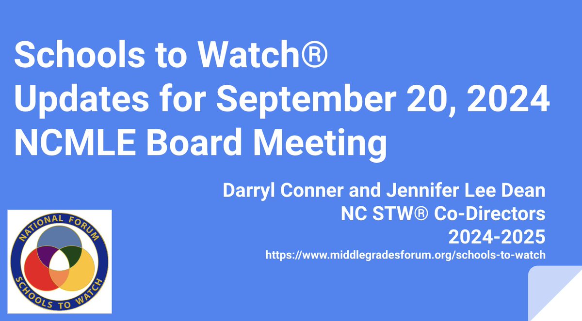 NCMiddle's tweet photo. The NCMLE Board of Directors came together for their quarterly meeting today. 🤝💙

Board elections, the 2025 Conference, @SchoolstoWatch updates, and the '24-'25 budget were all part of a jam-packed agenda. ☑️☑️☑️

We even had a special guest join us! 👀🔥 https://t.co/cEo7oqVFn5