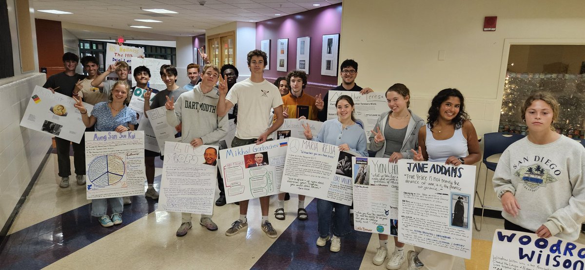 It's International Peace Day! Mr. Pearl's Honors Global Issues classes researched peacemakers and are sharing their work with the school.
